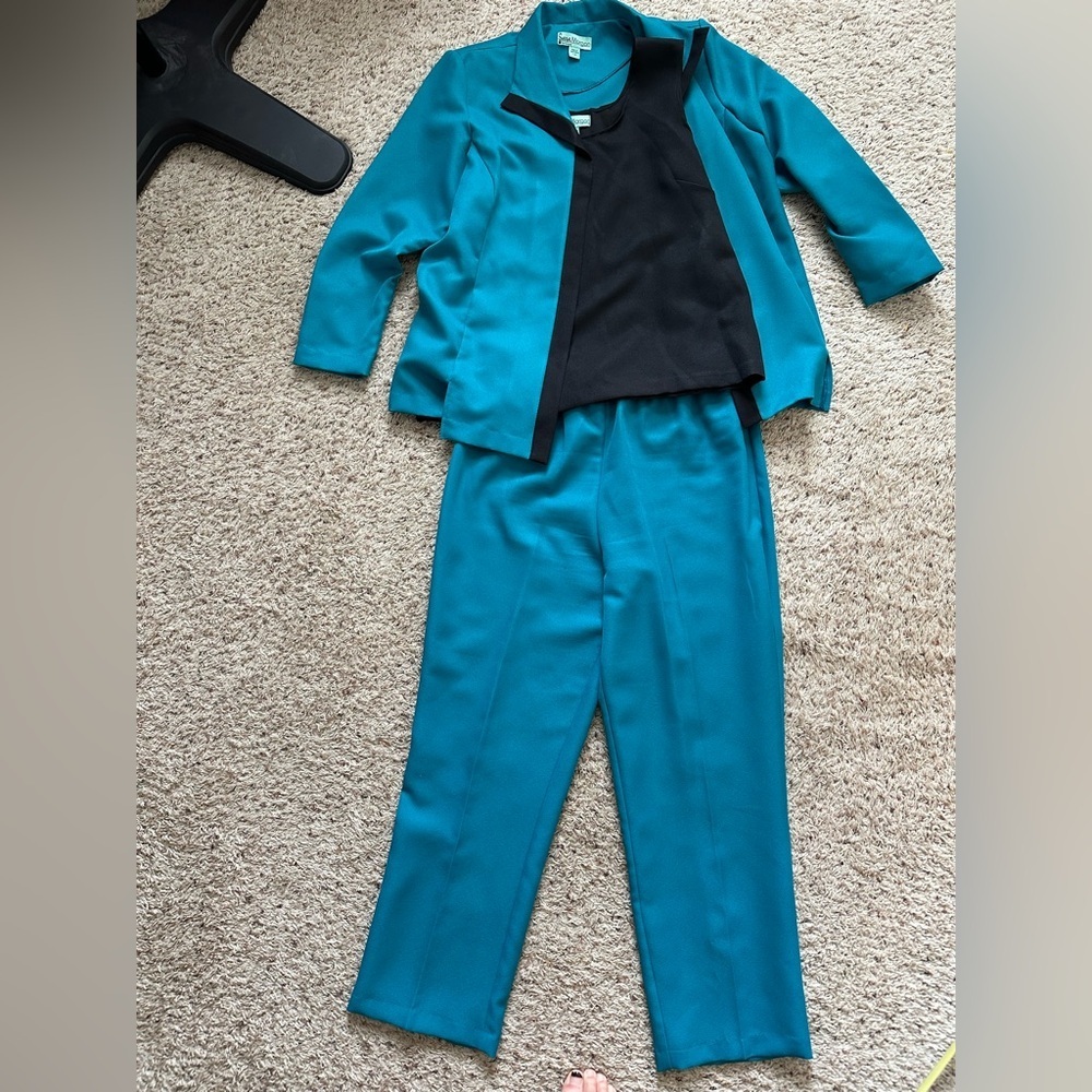 Vintage Women's Sara Morgan Large  3pc Elastic Pants Pull On Set/Outfit